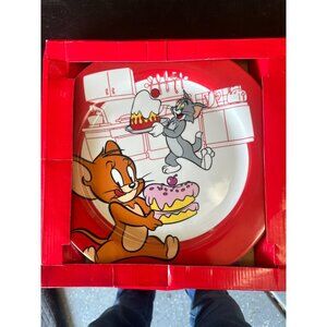 Rare Italian Tom and Jerry 12" Platter w/ Cookbook By De Agostini